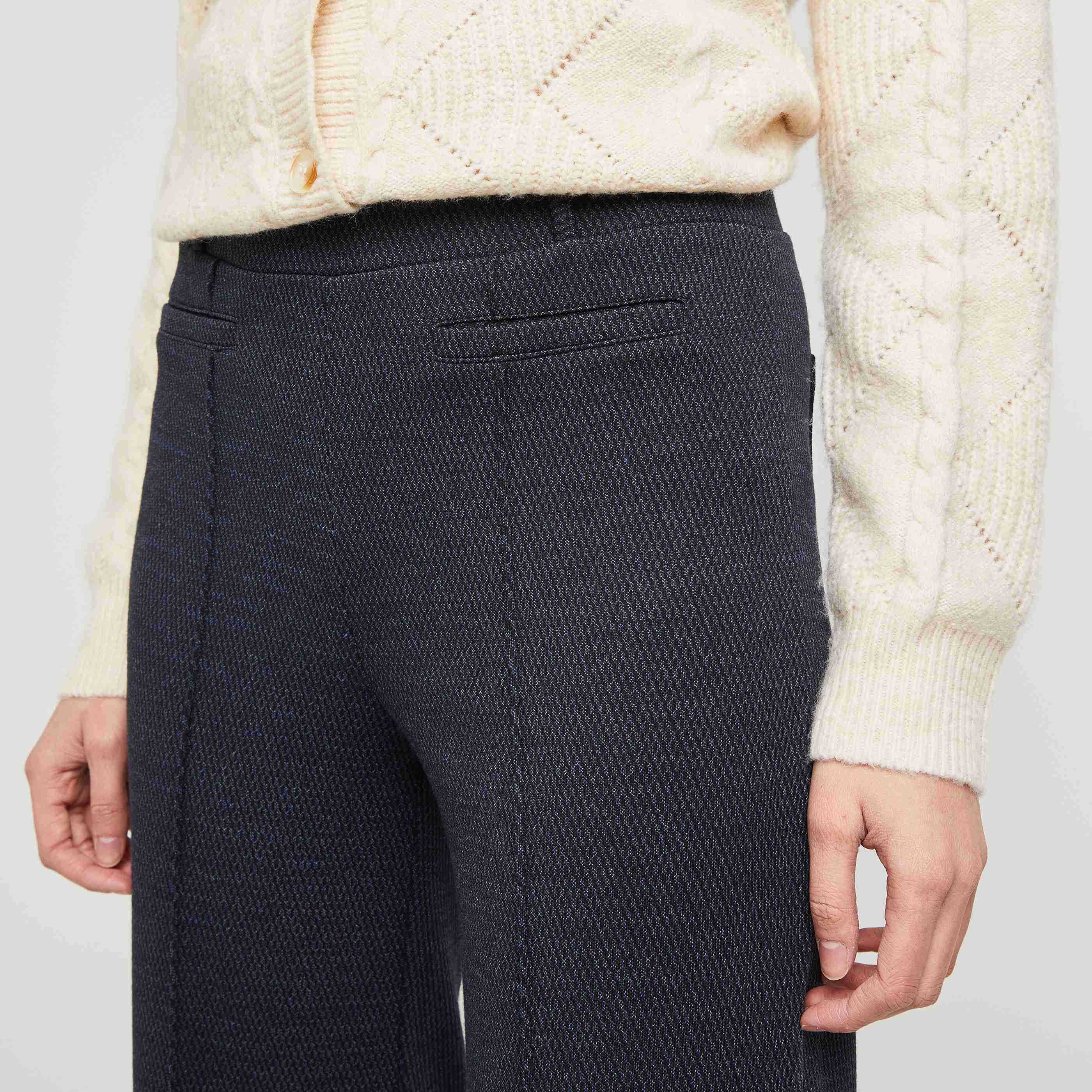 Pantalon en maille large femme - MARINE