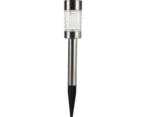 LED-zonnepadverlichting IP44 met grondpen, kleur roestvrij staal, HxØ 430x62 mm