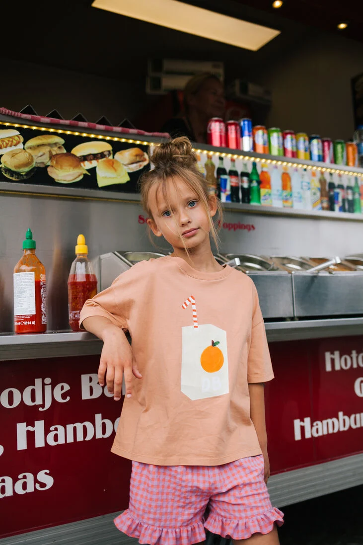 DAILY BRAT roze daily brat t-shirt drizzle juice t-shirt