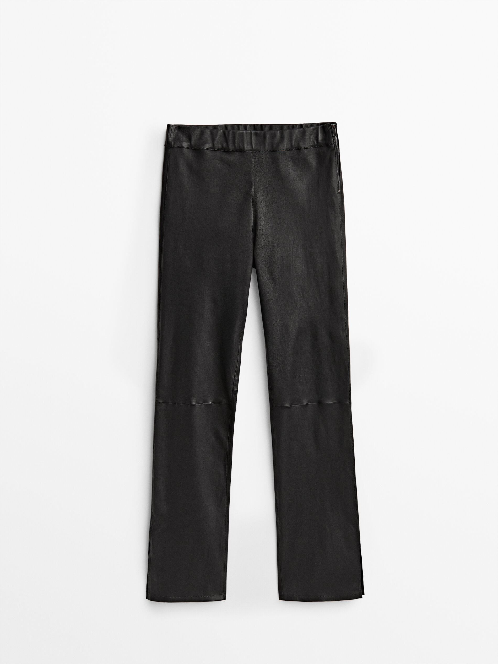 Calça legging de couro preta - PRETA