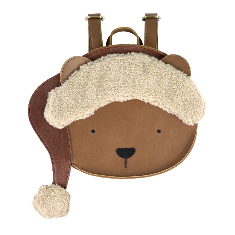 Snoo Schoolbag | Christmas Bear | Cognac Classic Leather