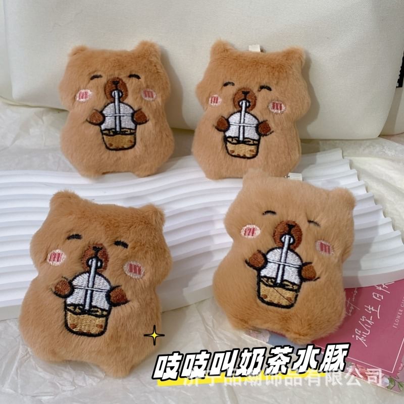 CraftmadeDIY - Bubble Tea Capybara Pluche Tashanger Sleutelhanger