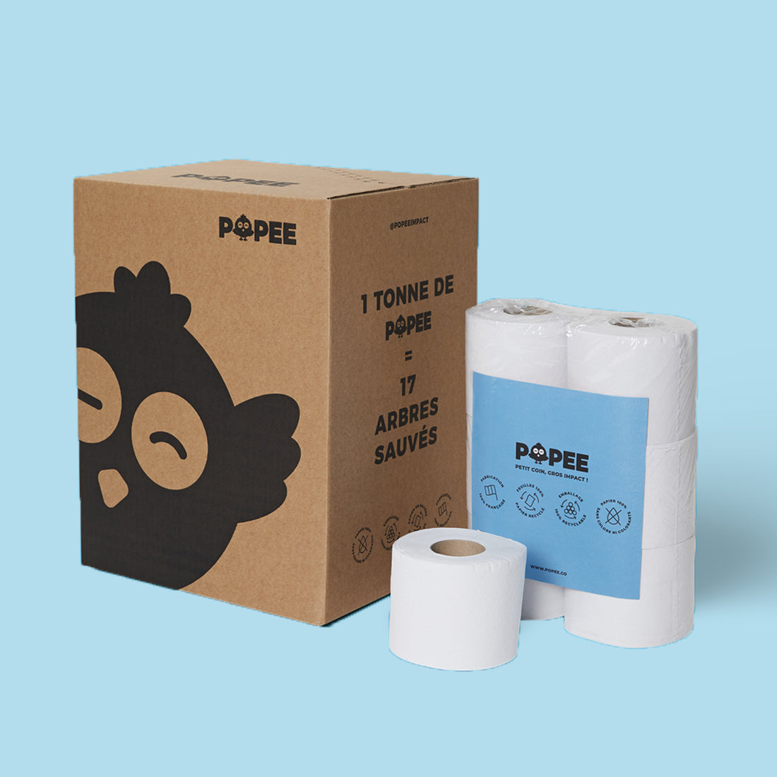 Votre papier toilette tout doux, 100 % recyclé, fabriqué en France 🇫🇷