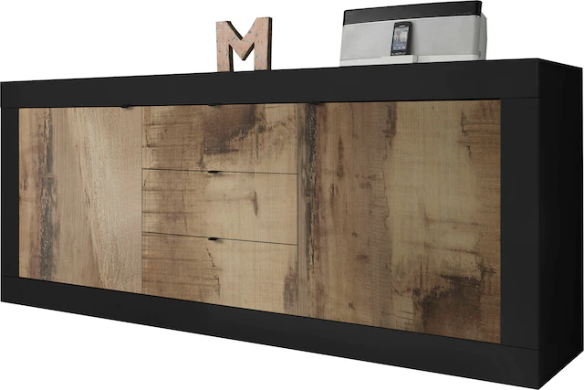 INOSIGN Sideboard »Basic Breite 210 cm, Kommode 2 Türen, 3 Schubkästen, Anrichte,« Metallgriff, moderne Rahmenoptik, viel Stauraum, Farbauswahl