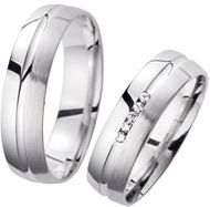 Trouwringen witgoud met Diamanten breedte 5,5 mm