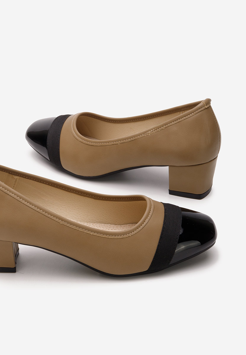 Chaussures à petit talon kaki Selea