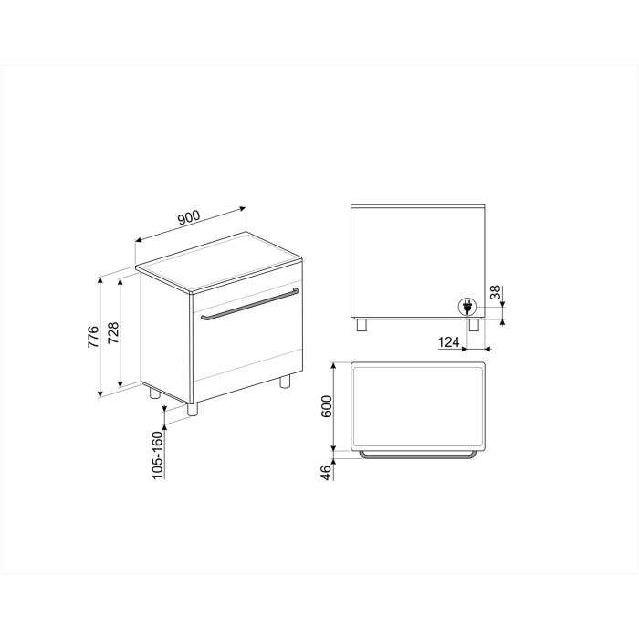 SMEG Stand-Herd Concert SCD90IMX9-1 mit Induktions-Kochfeld Edelstahl