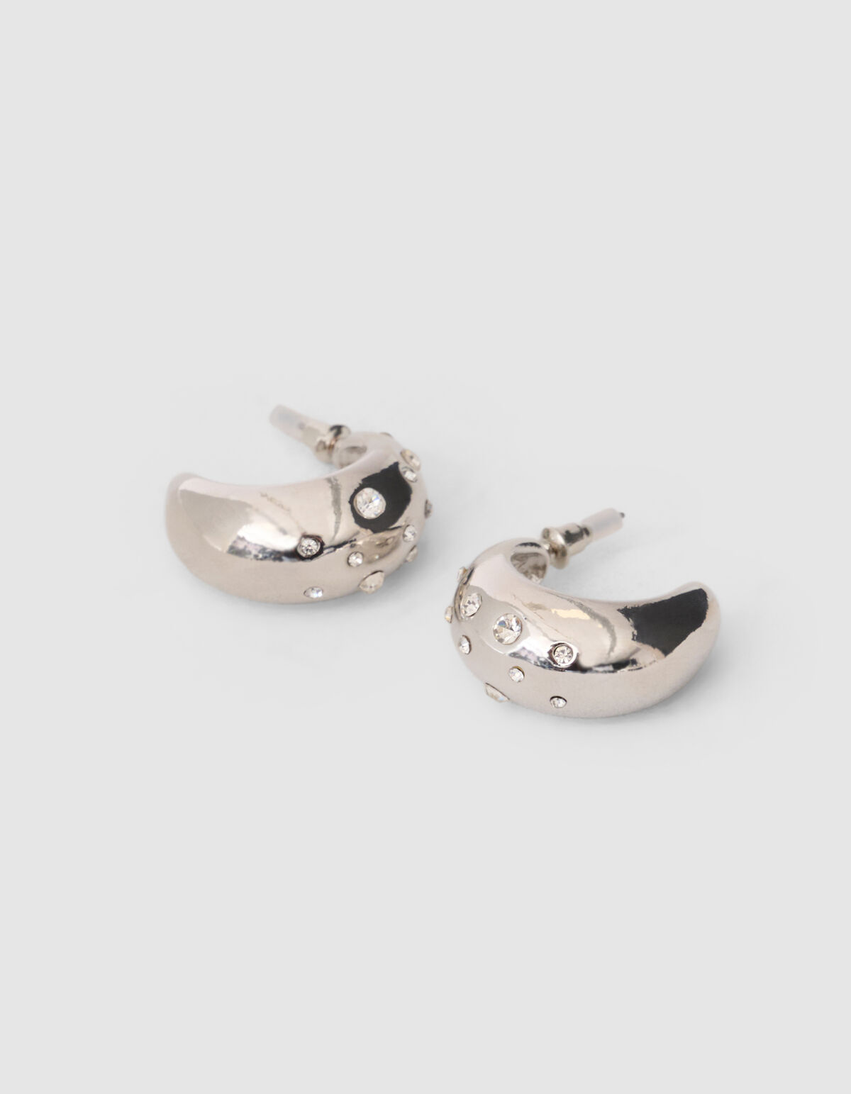 Strass Small Hoop Oorbellen Zilver