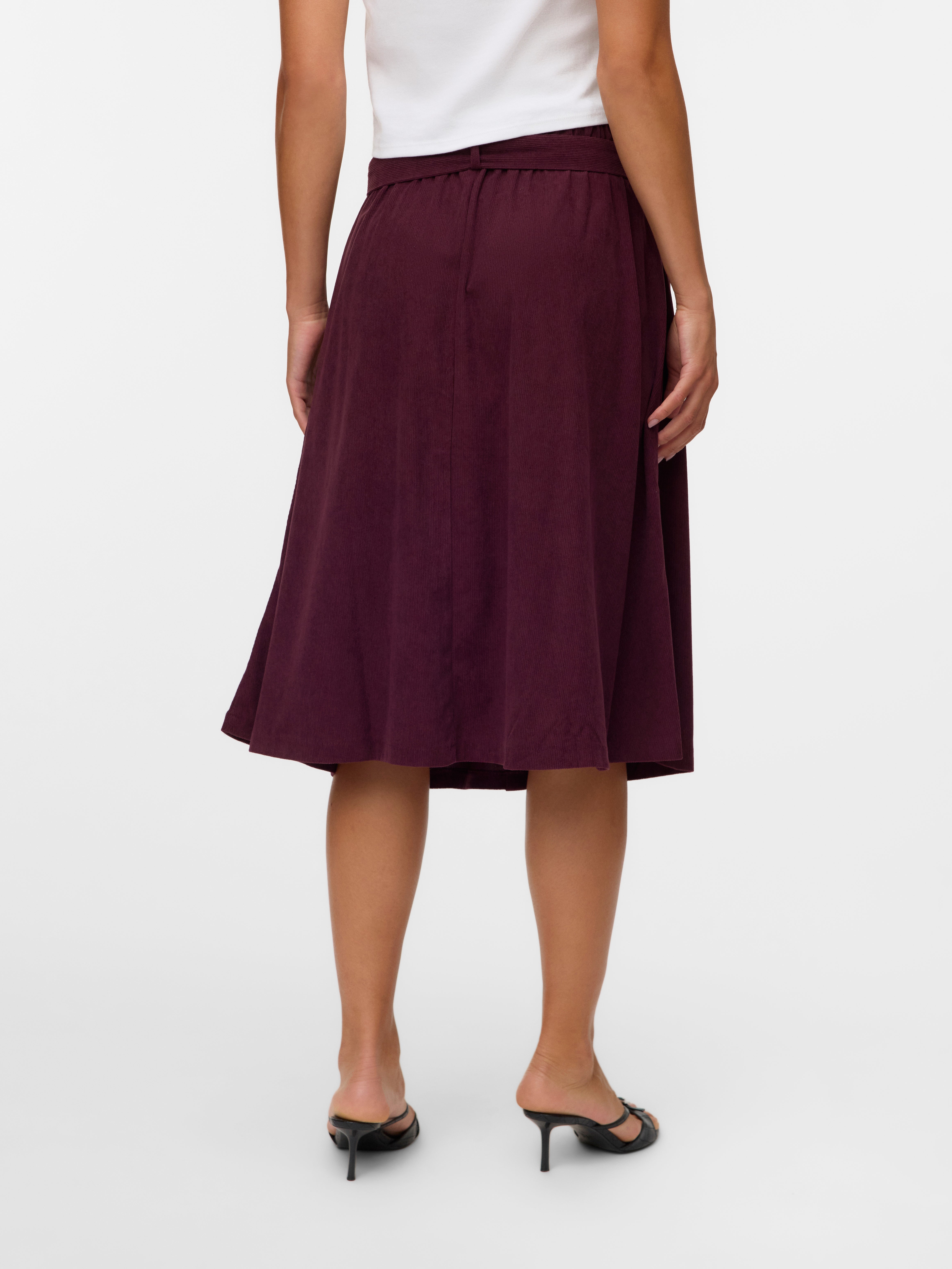 VMVILJA Corduroy High waist Midi-rok