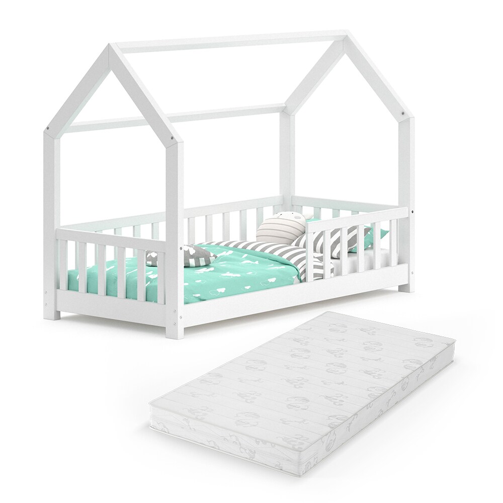 VitaliSpa Kinderbett Hausbett Spielbett Wiki 80x160cm Matratze Rausfallschutz