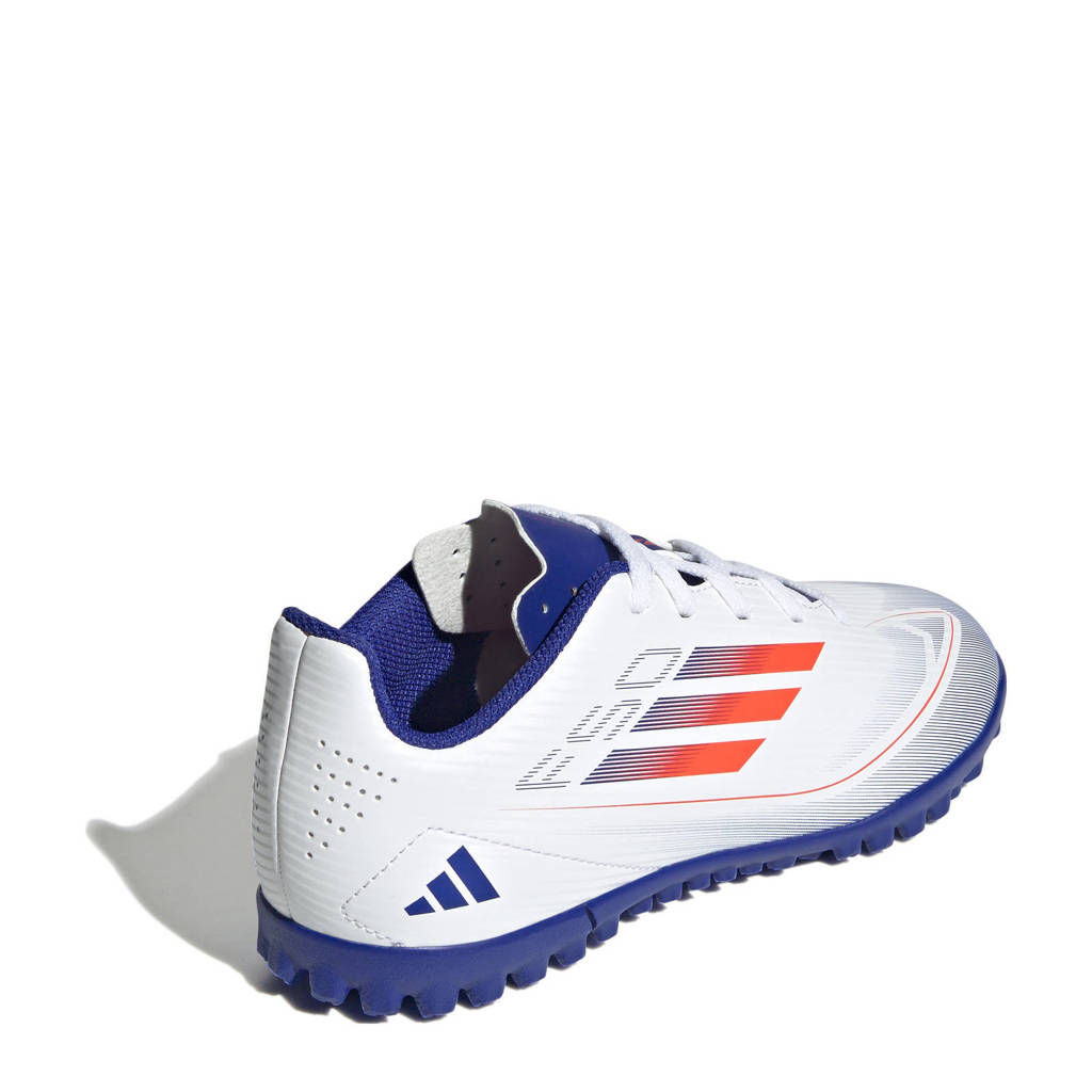 adidas F50 Club junior voetbalschoenen wit/rood/kobaltblauw