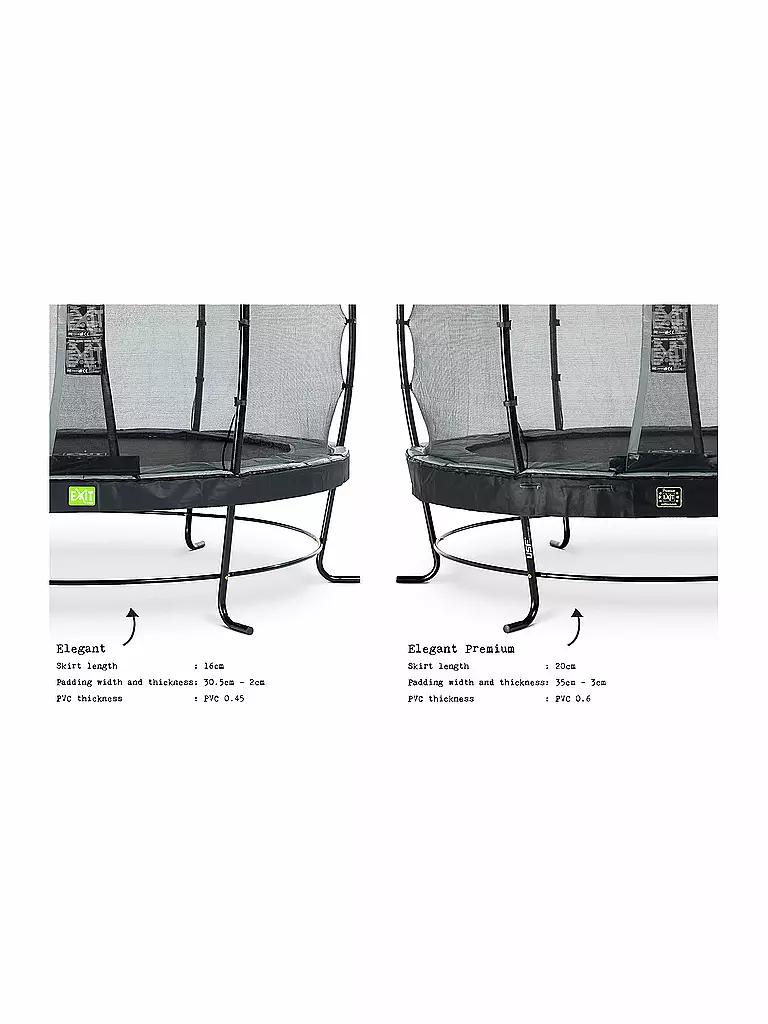 EXIT TOYS Elegant Premium Trampolin 305cm mit Deluxe Sicherheitsnetz keine Farbe