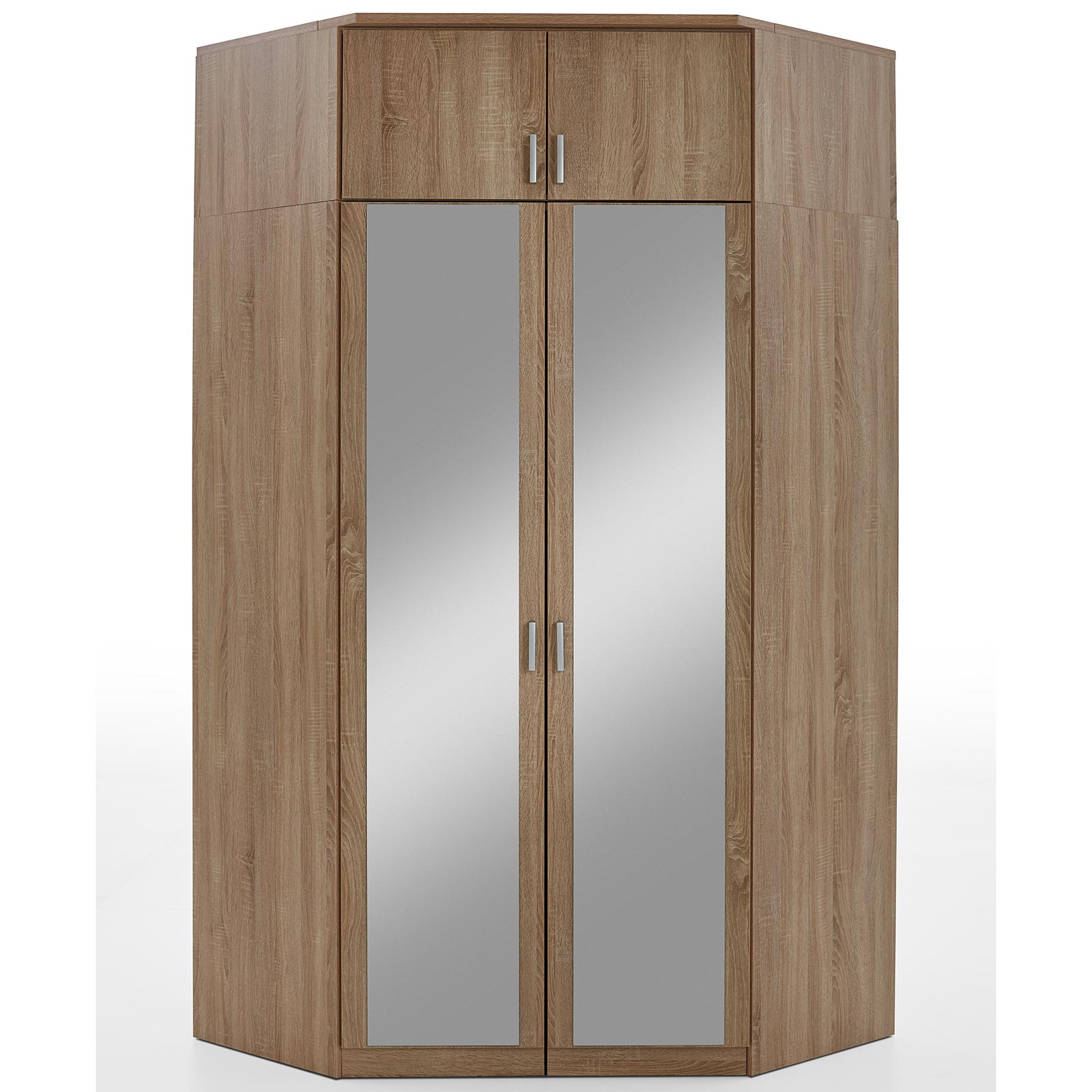 Eckschrank - Sonoma Eiche - Spiegeltüren - 117 cm