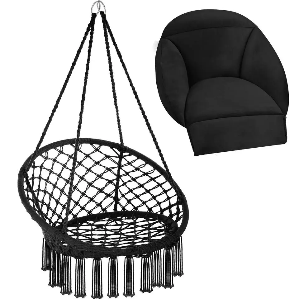 tectake Hangstoel Samira, Zwart