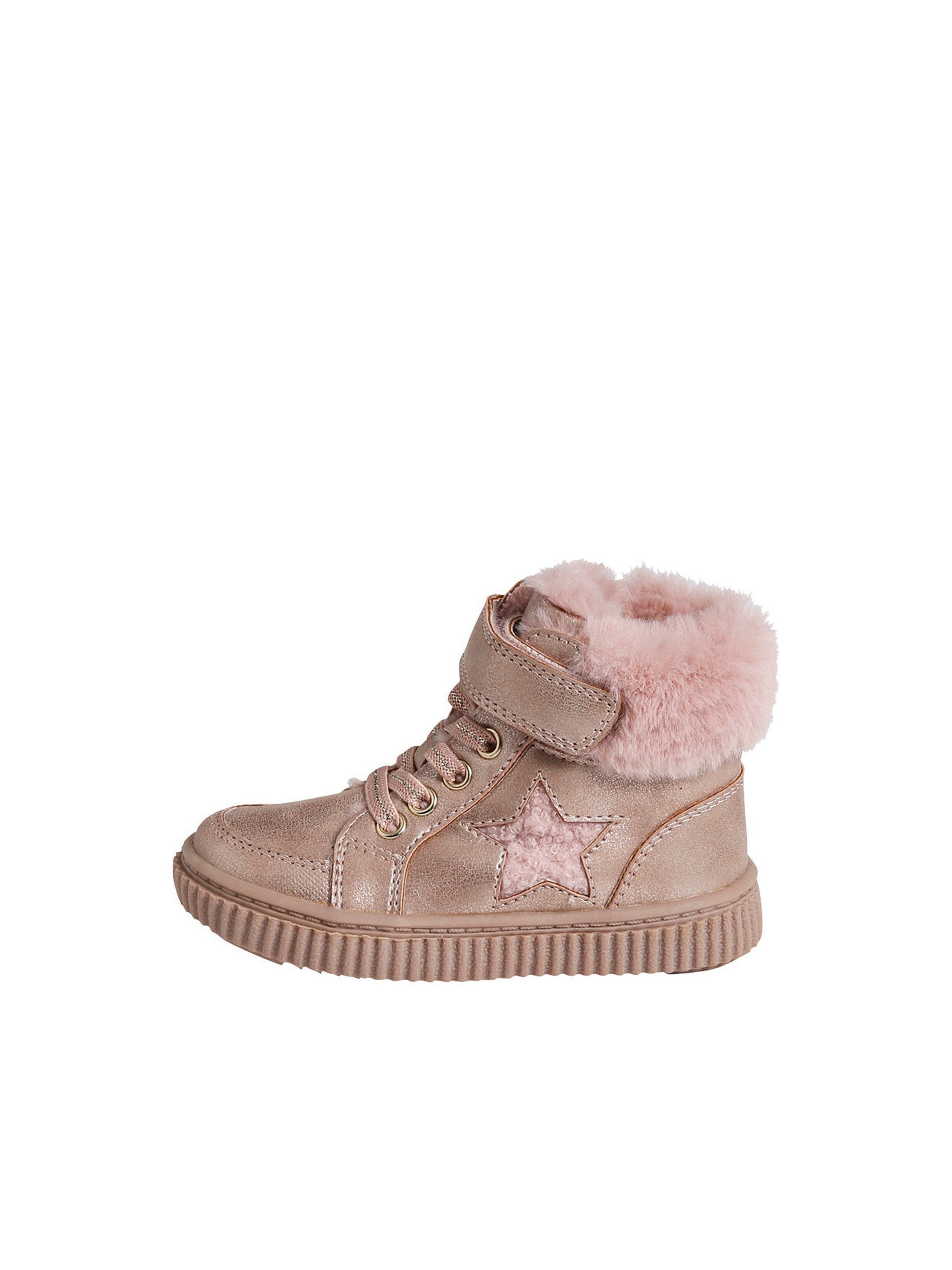 Vertbaudet Warme Baby Klett-Sneakers rosa nude