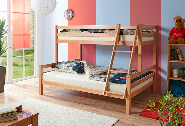 Ticaa Etagenbett »Maxim« mit Rollrost, Buche
