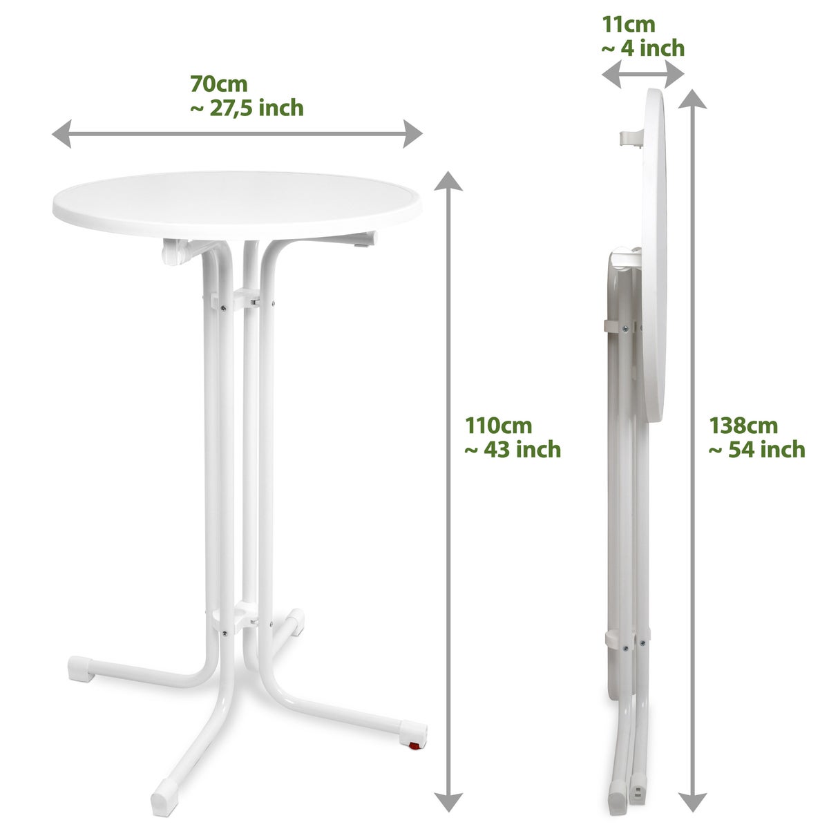 Beautissu Sylt statafel Ø 70 cm wit
