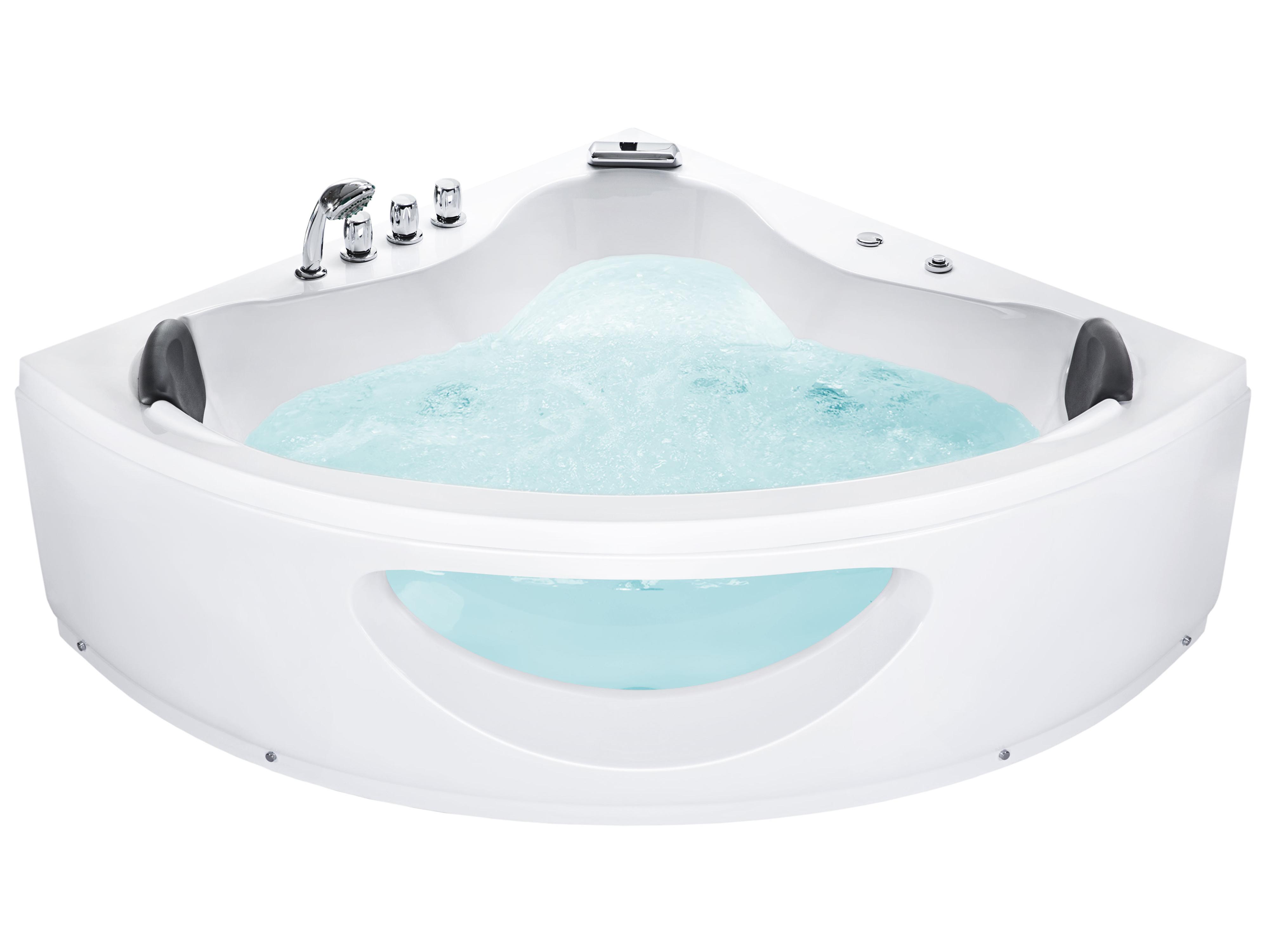 Hoek bubbelbad met LED TOCOA 205 x 146 cm Wit