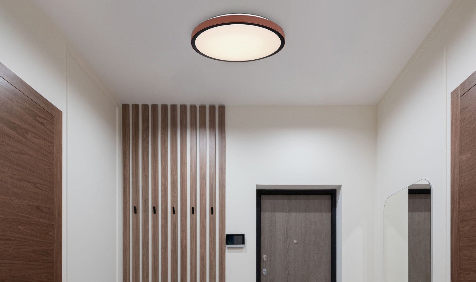 LED-Deckenleuchte - braun-schwarz-weiß - Ø 42 cm