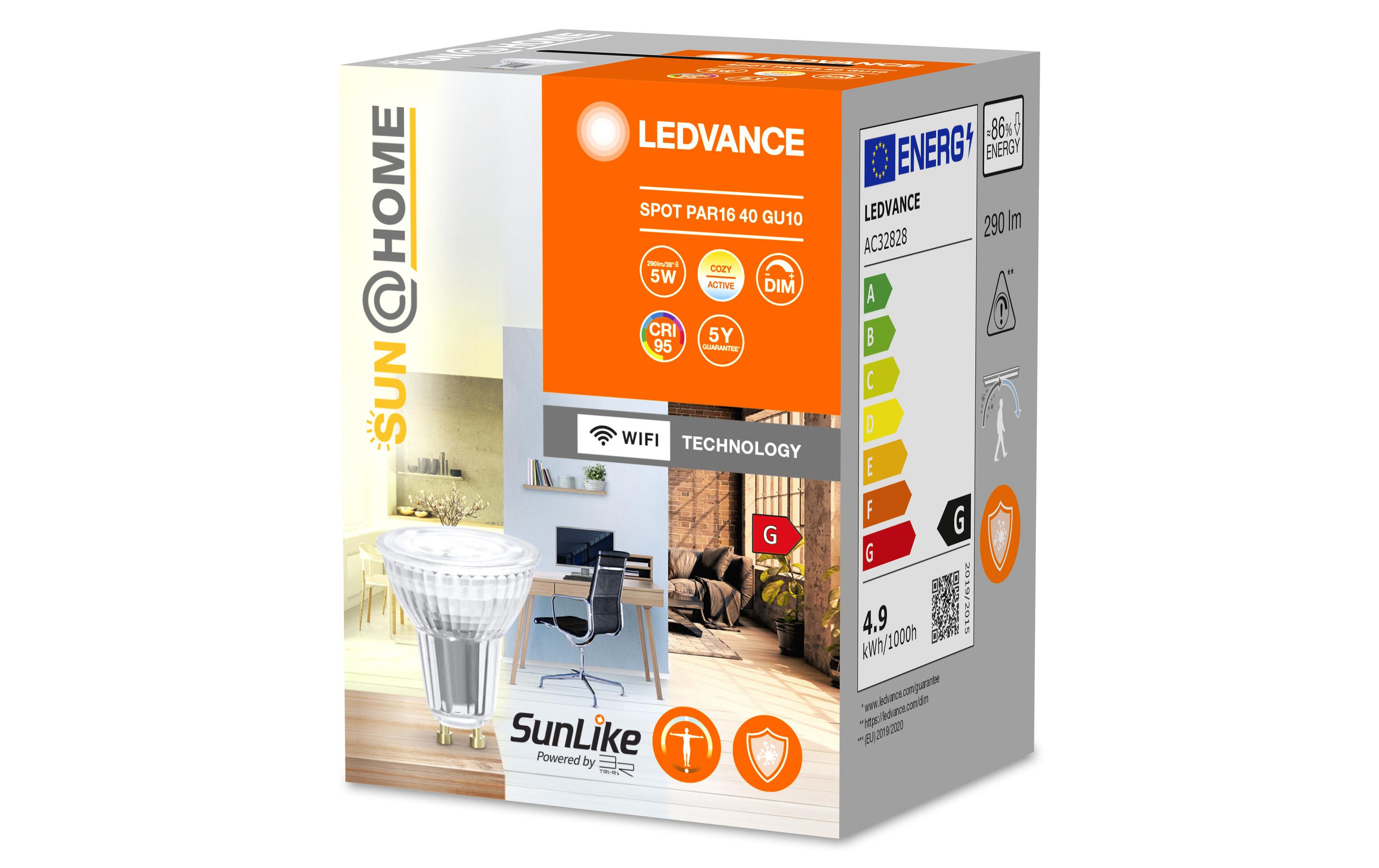 Leuchtmittel Sun@Home Spot, 38°, 4.9 W, GU10, CRI95Smartes Leuchtmittel mit WiFi- Technologie