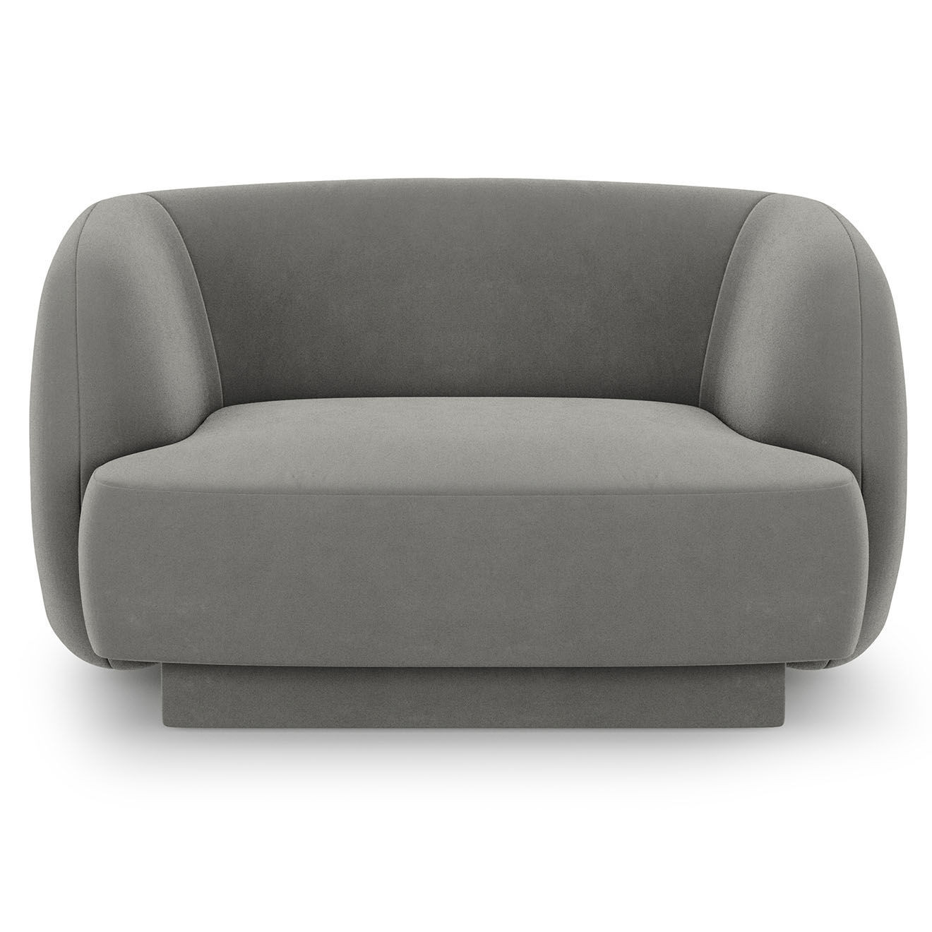 Micadoni Limited Edition Fauteuil en Velours Miley gris clair - 109x85x74 cm