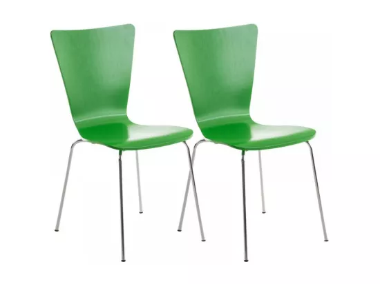 Lot de 2 Chaise de conférence - Bois & Nature - Vert - Aaron