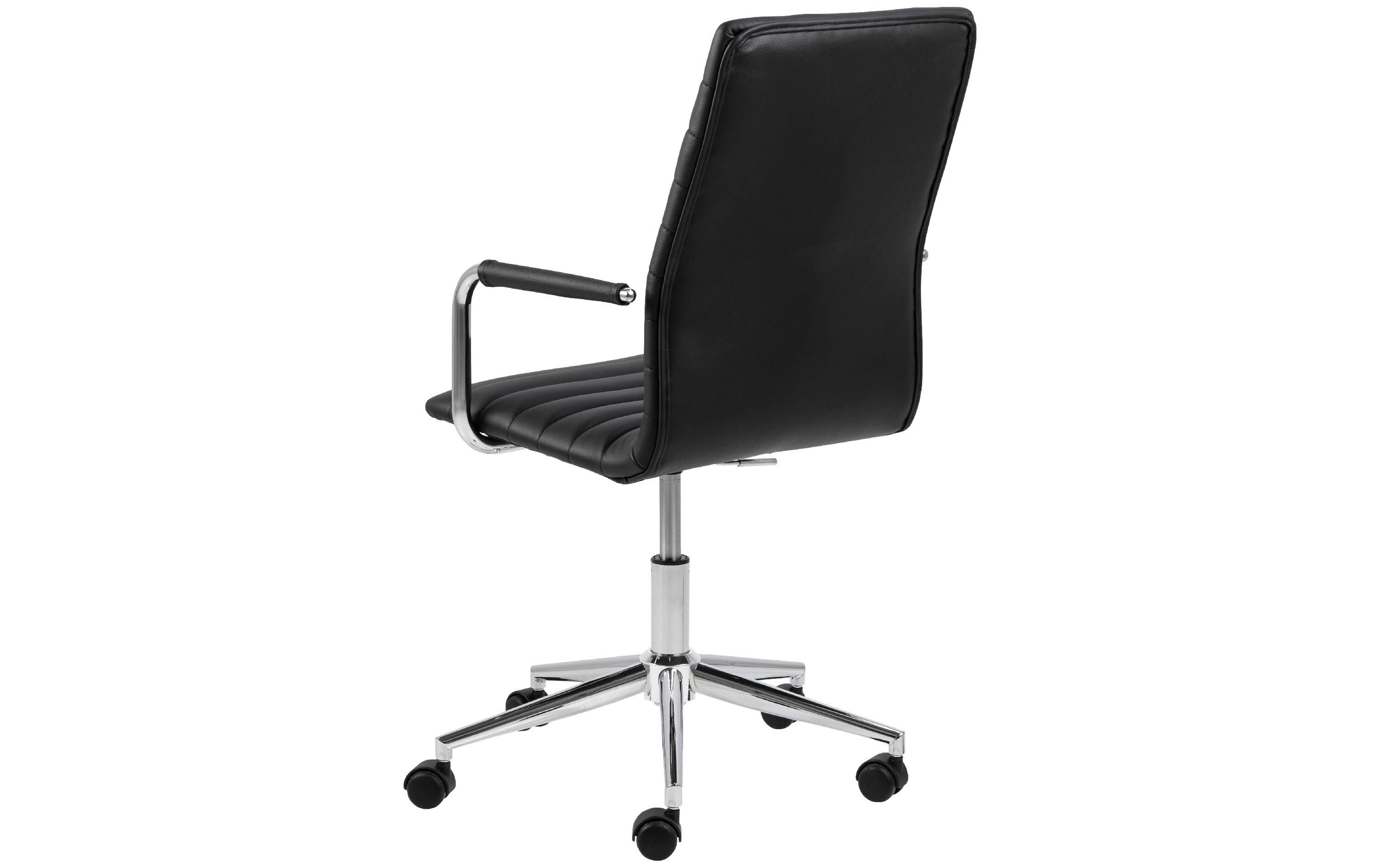 Bürostuhl Winslow, mit Polsterrücken und Armlehnen, SchwarzSchreibtischstuhl im Leder look