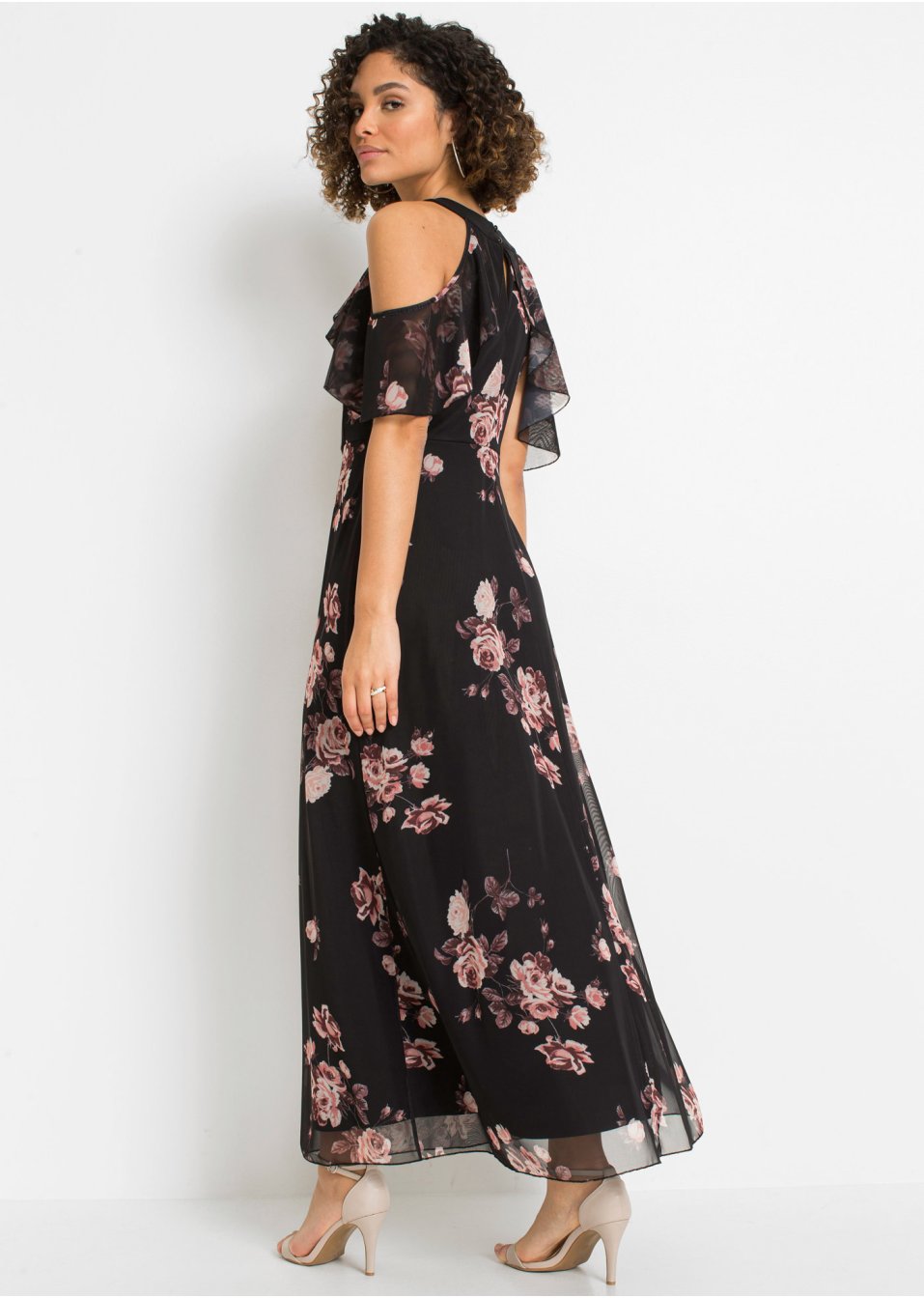 Robe longue en mesh imprimée