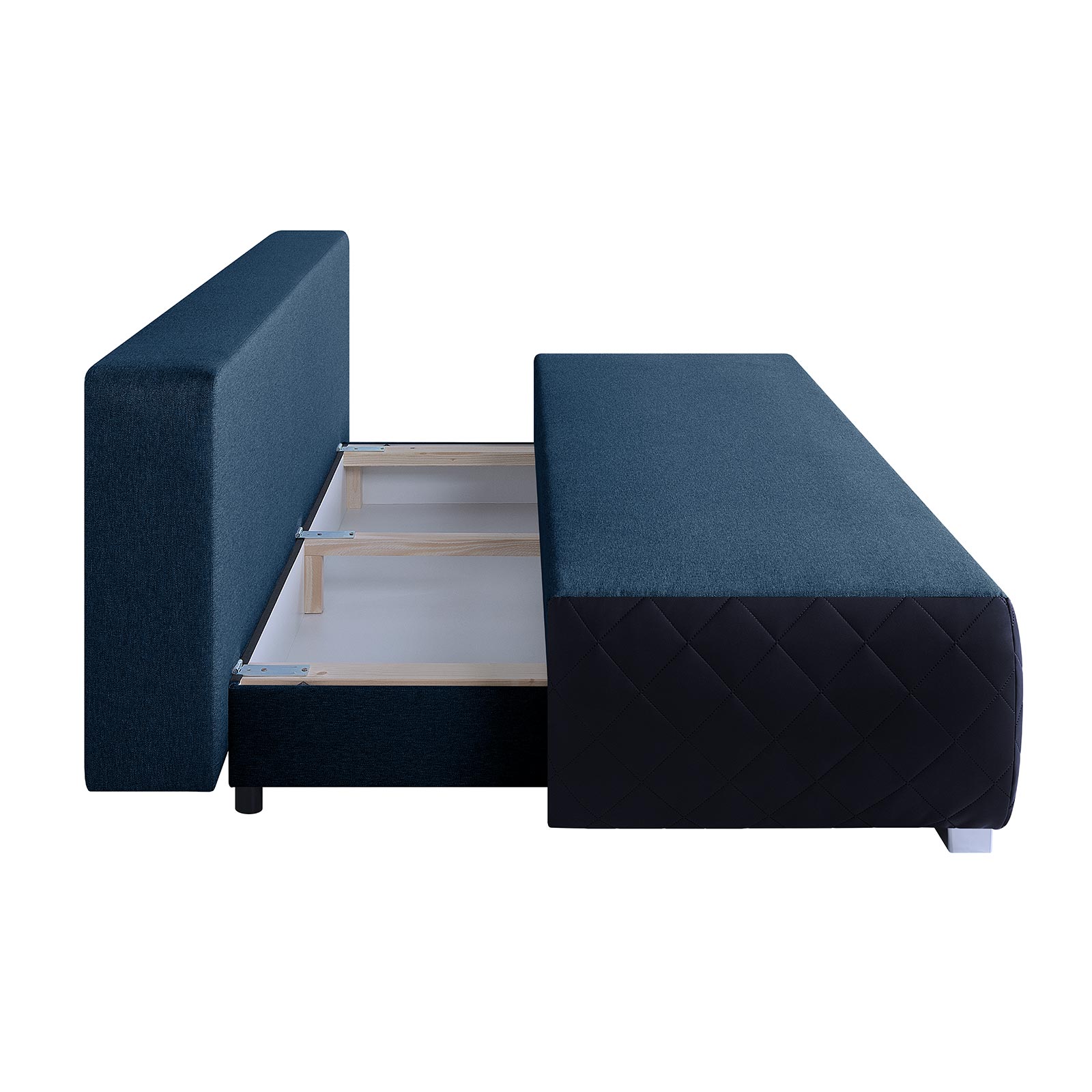 Boxspringsofa - schwarz-night sky - Karosteppung - Dauerschläfer