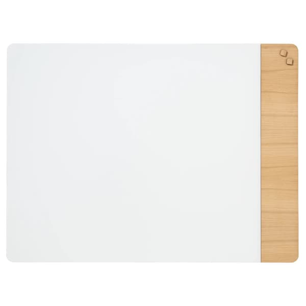 Magnetisk NAGA glastavle 120x90 cm mat glas hvid med egefiner