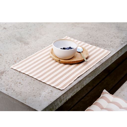 Södahl Statement Stripe 2-pak Dækkeservietter, Beige, 33x48 cm