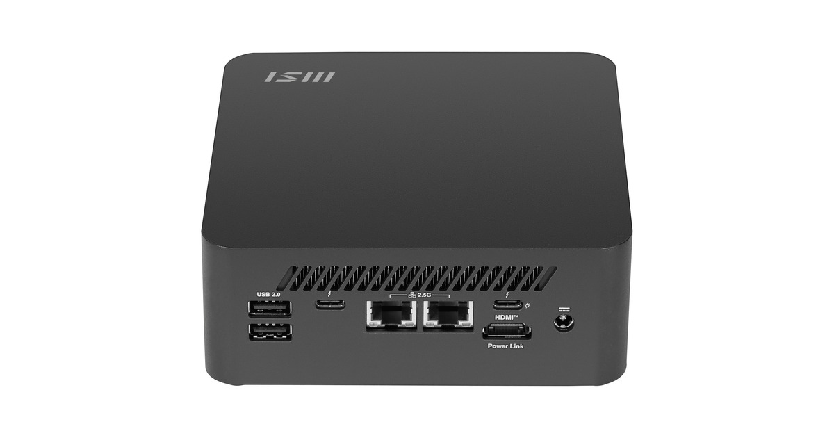 MSICubi NUC AI+ 2MG-002EU pc-systeem  (Zwart | Core Ultra 7 258V | Arc Graphics 140V | 32 GB | 1 TB SSD)