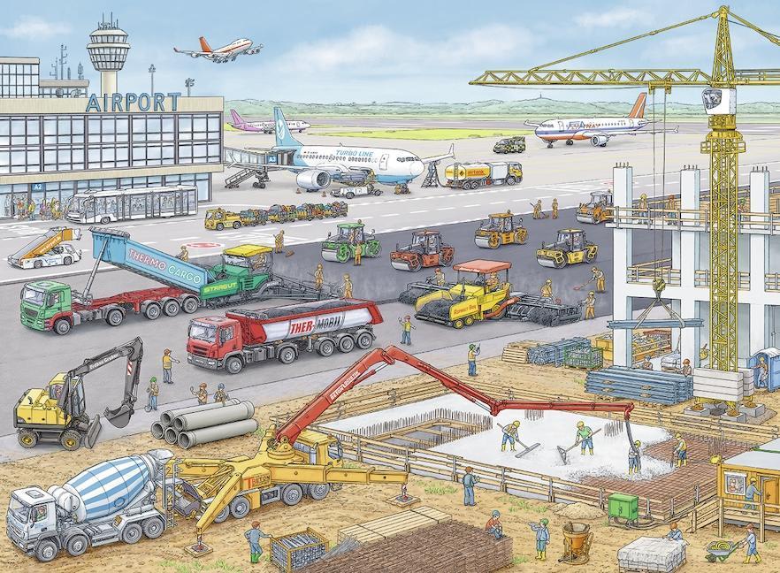 Puzzle BAUSTELLE AM FLUGHAFEN 100-teilig