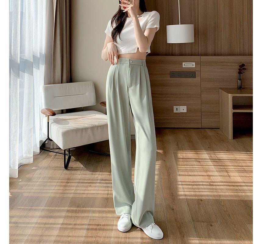 Arroba - Hoge taille, effen, losse pantalon (verschillende ontwerpen)