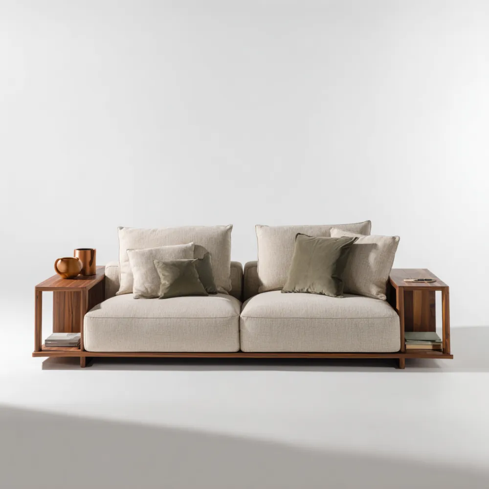 2-Sitzer-Sofa Leinen 200x90x85 cm - Beige - Modernes Design