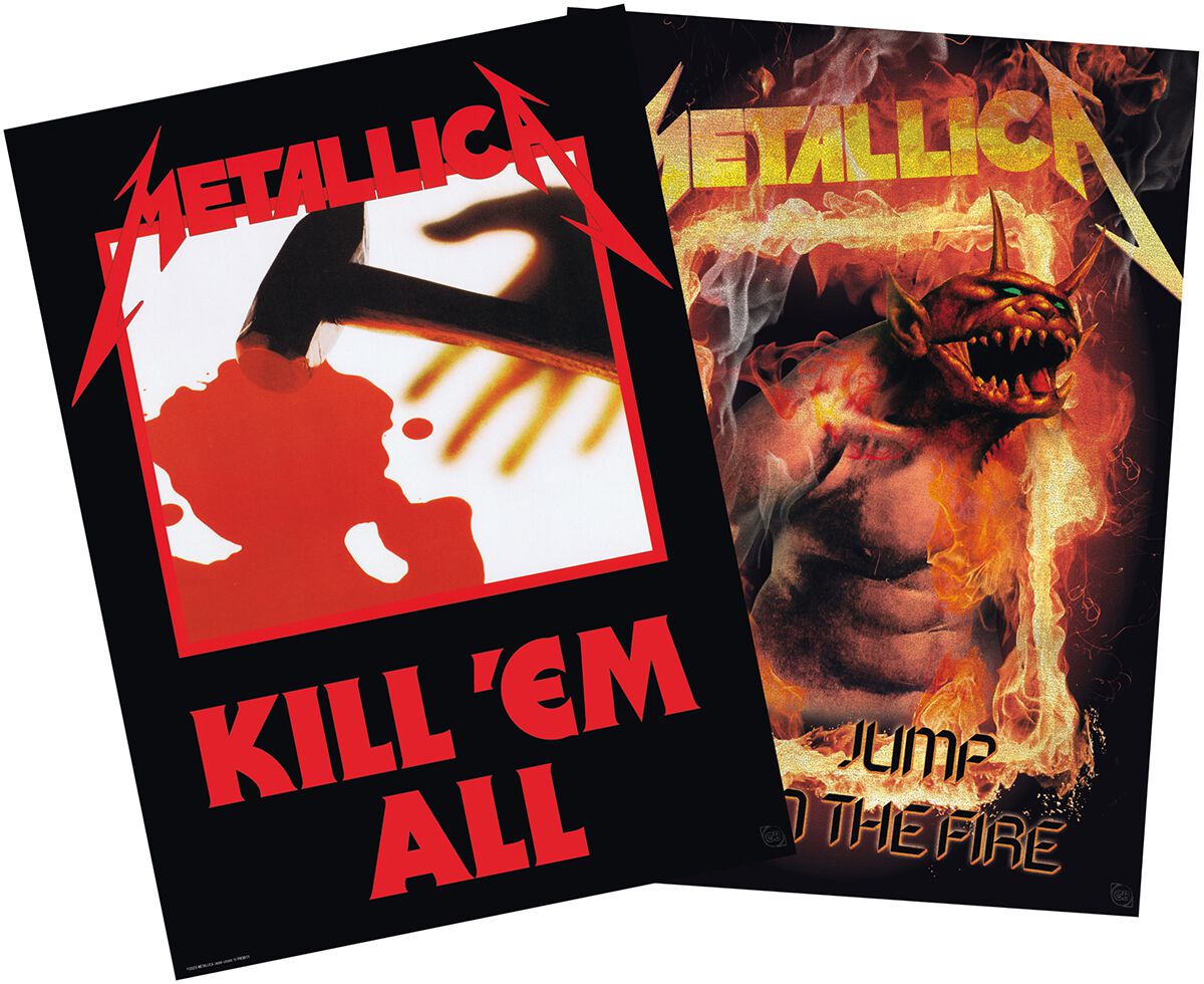 Set 2 Chibi Posters - Kill'Em All/Fire Guy | Metallica Poster
