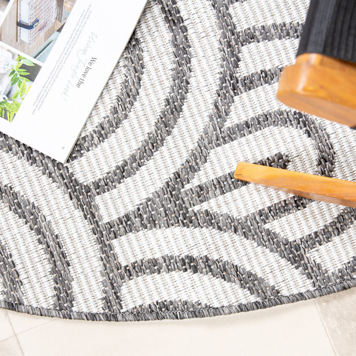 Rond buitenkleed - Summer Arch Grijs | Weerbestendig