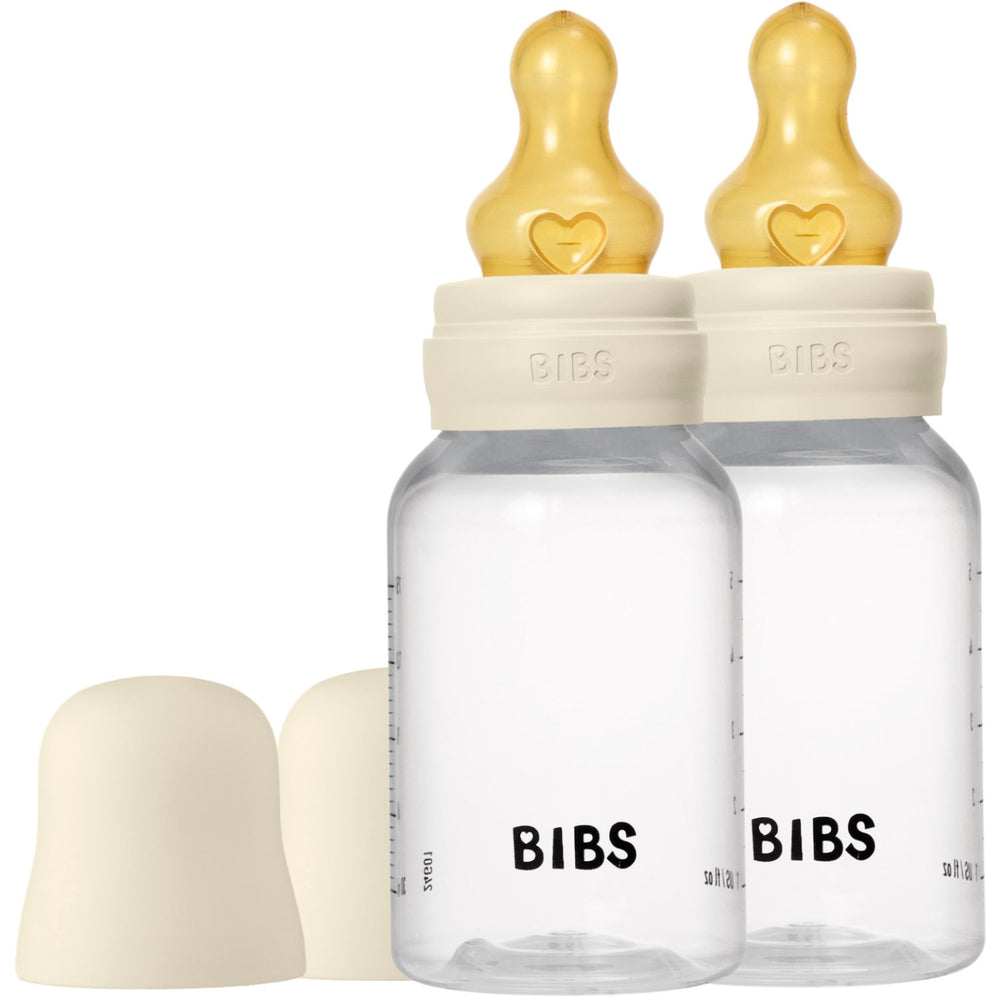 Køb Bibs Ivory Baby Flaske Round Latex 2 Pack 150 ml Slow Flow