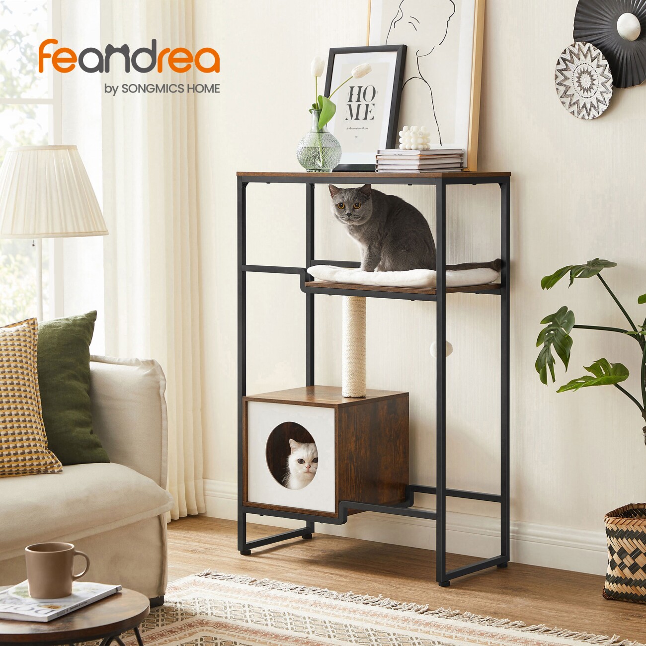 FEANDREA Katzenbaum 2-in-1-Möbel