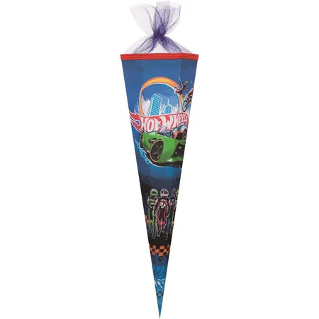 Nestler Schultüte Hot Wheels 6-eckig, Tüll/Textilborte, 85cm