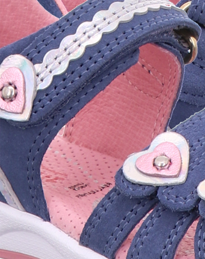 Leder-Sandalen EMILY in blau/rosa