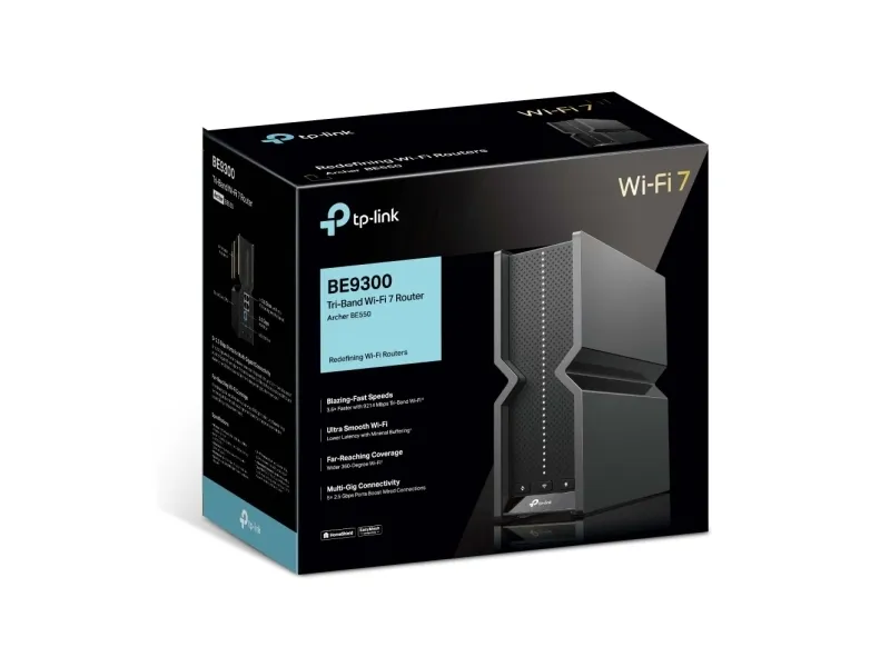 TP-Link Archer BE550 - Trådløs router 4-port switch - 1GbE, 2.5GbE, Wi-Fi 7 Multi-Band