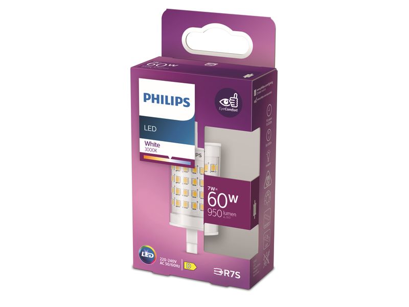 Philips LED Lampe 7.5W (60W), R7s, 950 lm, 3000K, Warmweiss Leuchtmittel
