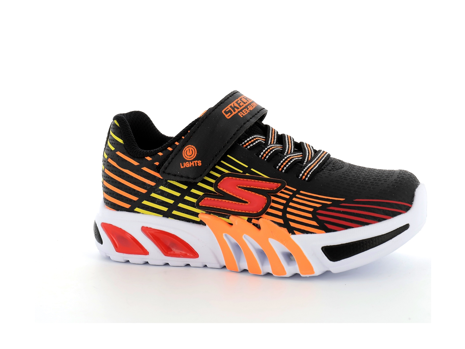 Skechers-FLEX GLOW ELITE Synthétique Noir Orange
