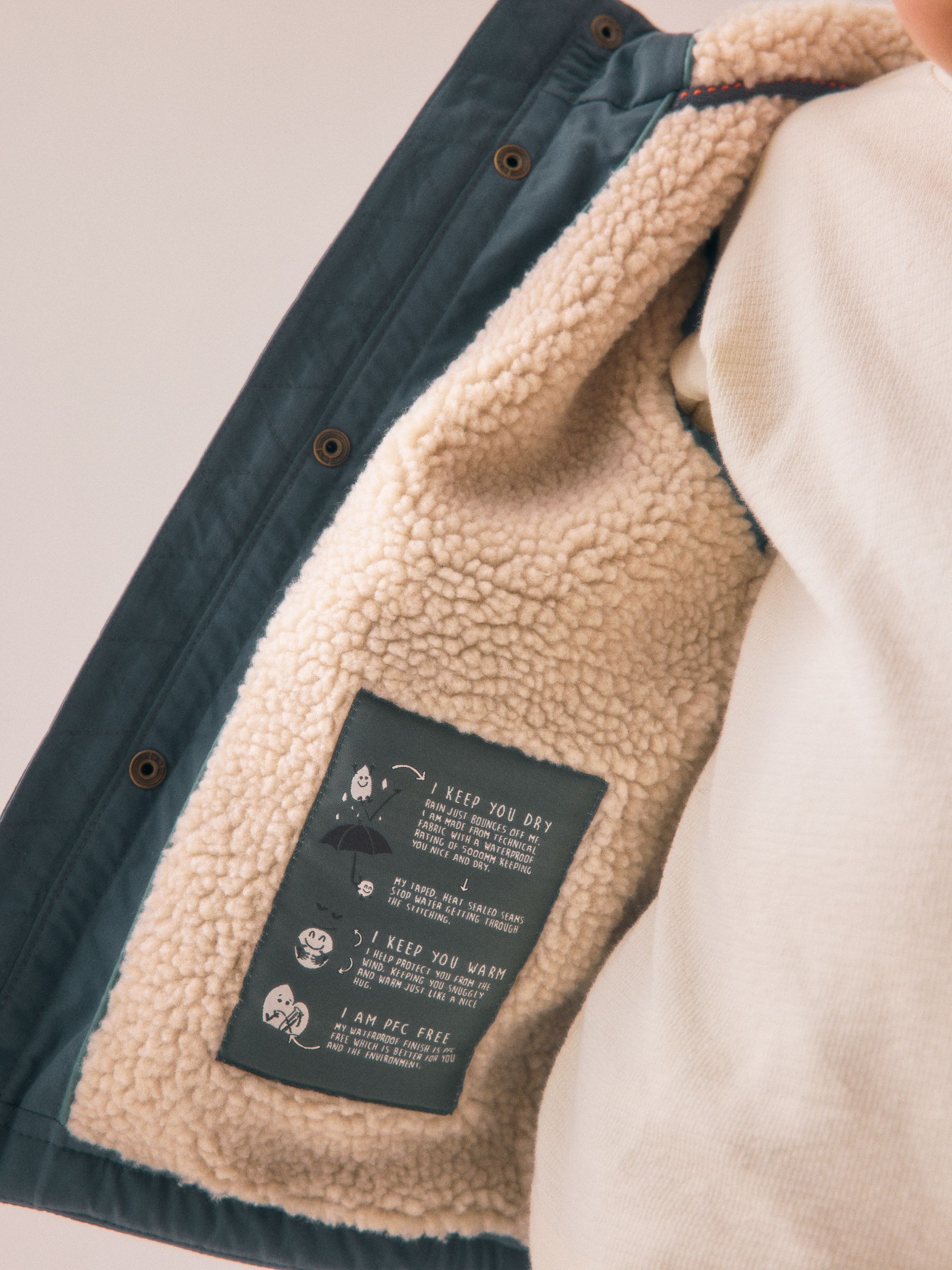 Grijs - Waterdichte parka met borgvoering (3mnd -7jr)