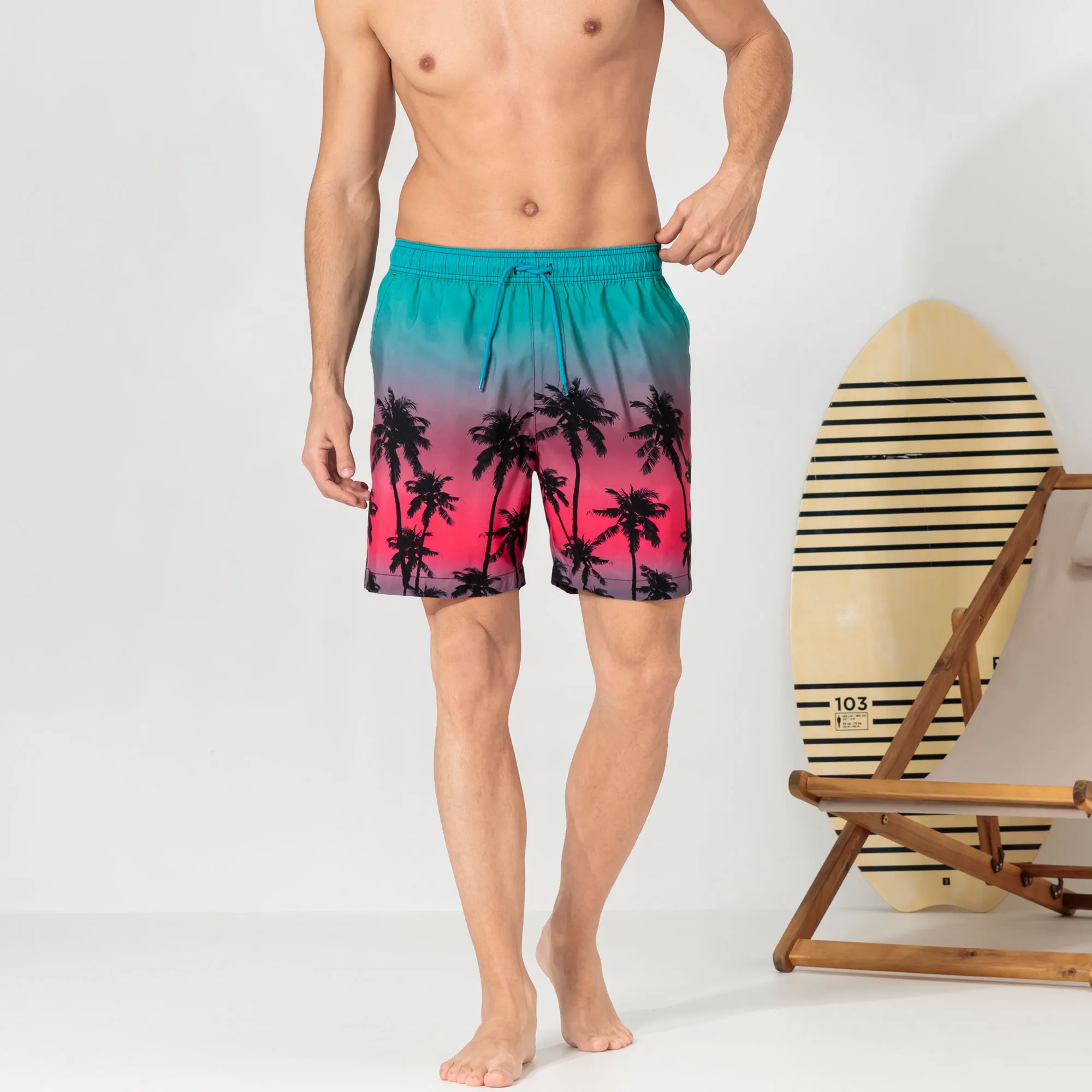 Herren-Badeshorts mit Farbverlauf