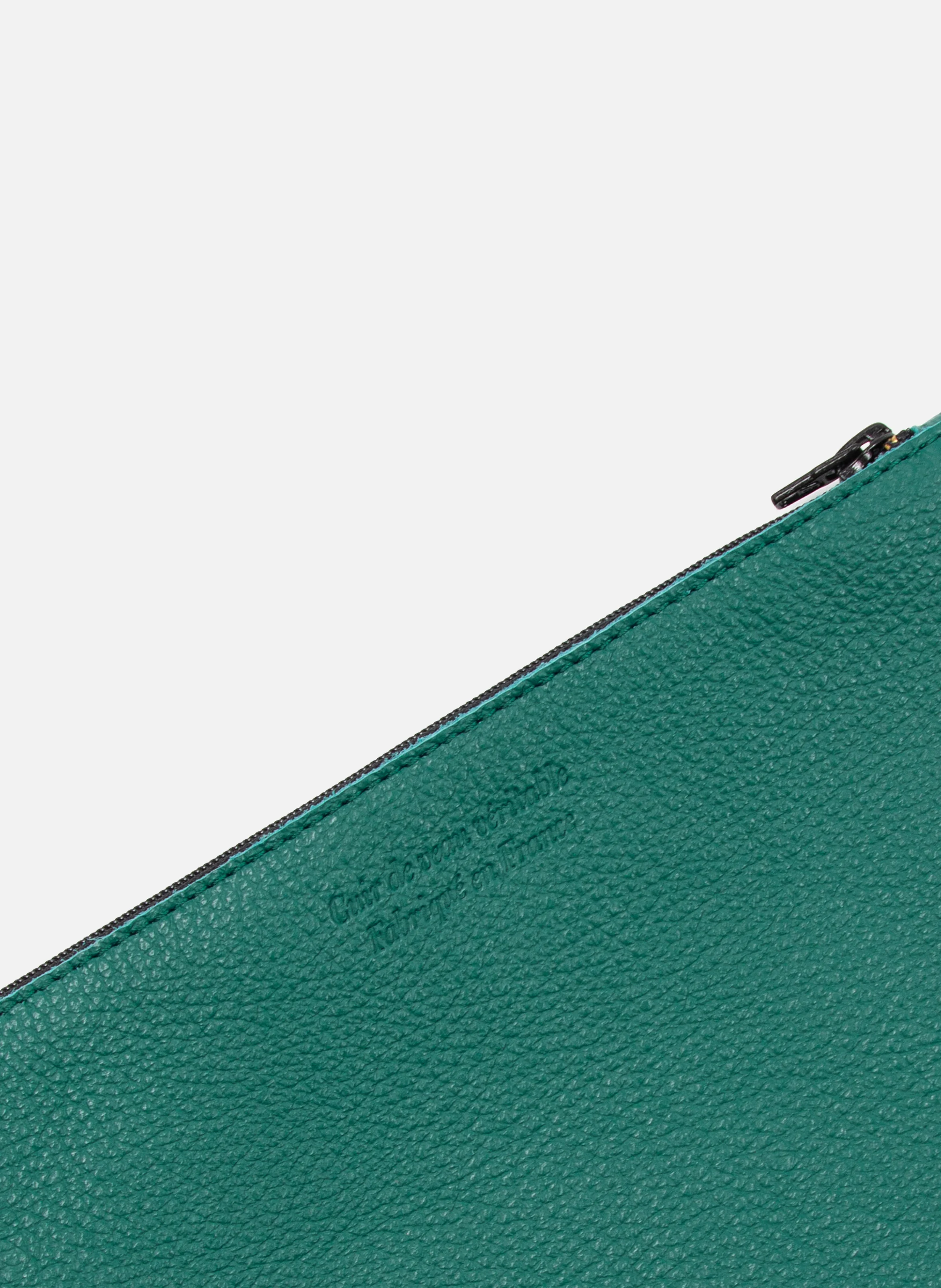 Pochette cuir grainé | Vert