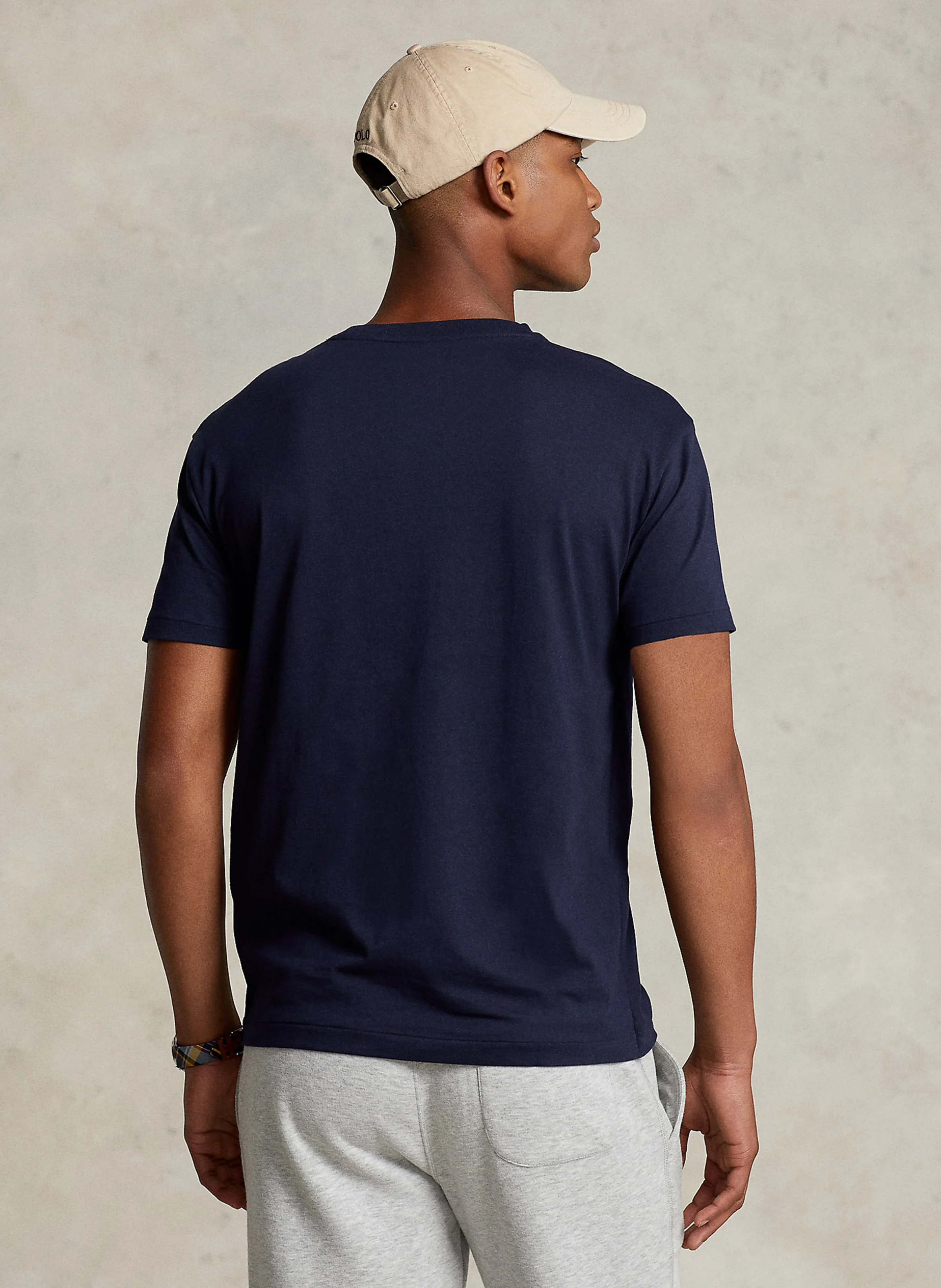 Tee-shirt col v en coton | Bleu