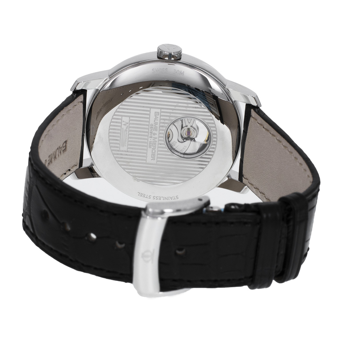 Montre d'occasion BAUME & MERCIER classima femme automatique bracelet cuir noir