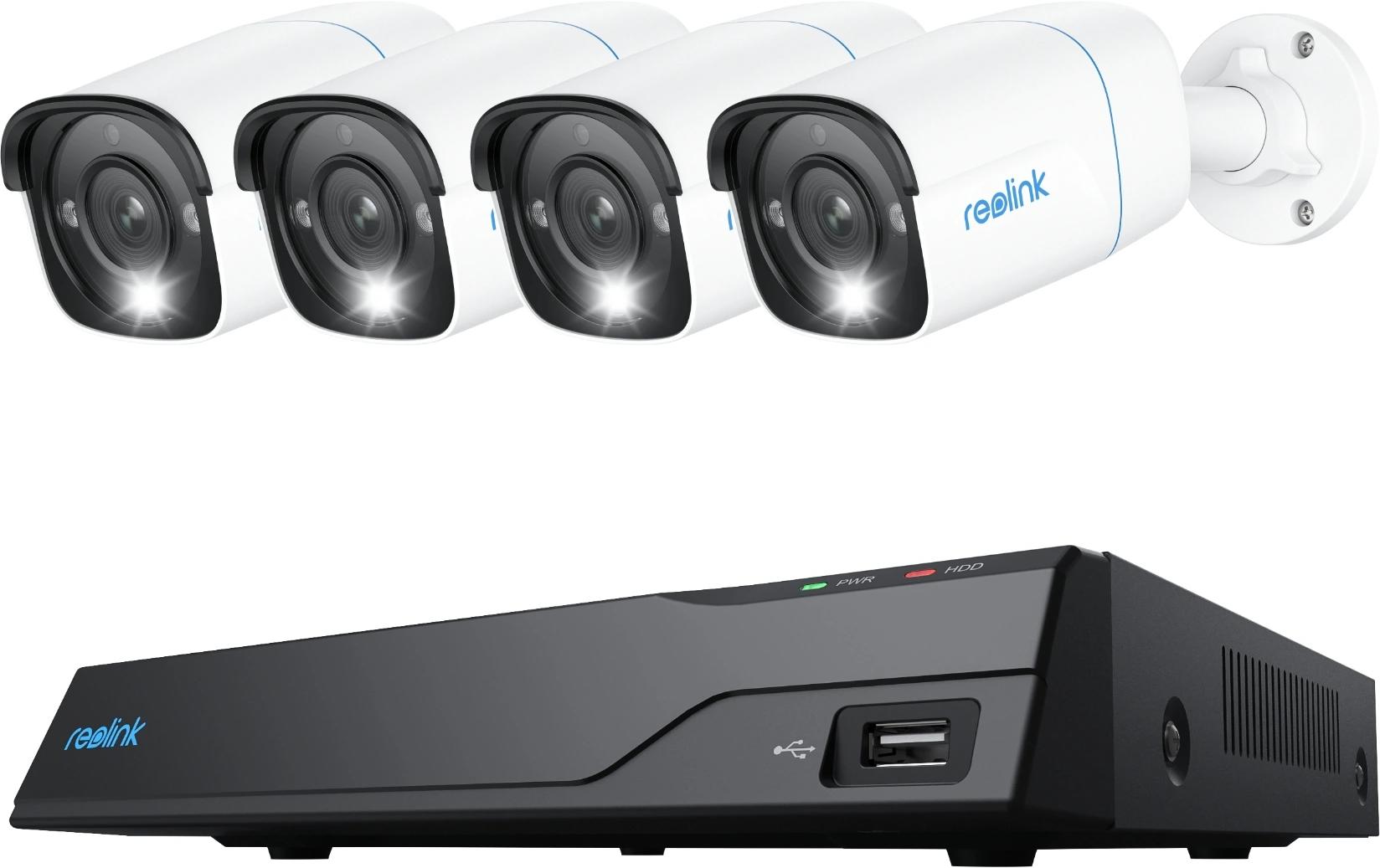 Überwachungsset NVS8-8 MB4 Bullet, inkl. 2TB Harddrive<br>8-Kanal 4K Ultra HD Überwachungskamerasystem 24/7 inkl. 4x 8MP Bullet Kameras mit hochauflösender Nachtsicht